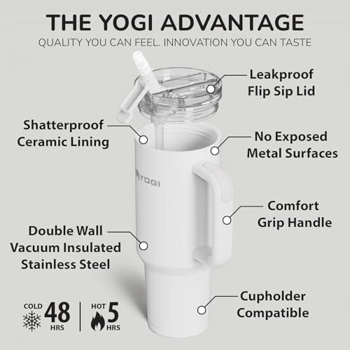 YOGI 40oz Tumbler with Straw - Polar - Image 3