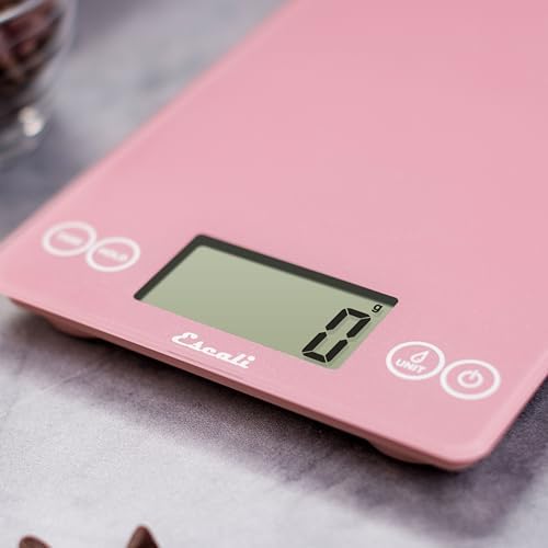 Escali Arti Glass Food Scale Digital Countertop Kitchen, Baking and Cooking Scale with Large Display, 15-Pound Capacity, 9" x 6.5" x .75", Classic Pink - Image 6