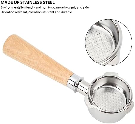 54Mm Bottomless Portafilter, Stainless Steel Coffee Portafilter, Detachable Coffee Portafilter with Handle for Coffee Machine (Type A2 Beech Wood) - Image 4