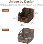 StorageWorks Pantry Baskets for Organizing, Handwoven Brown Baskets, 2-Pack - Image 2
