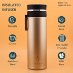 Ozizo 2 Pack Tea Infuser Bottle for Loose Leaf Tea | 18 oz Stainless Steel Herbal Infuser Travel Mug | Water Bottle with Infuser Set | Double Wall Insulated Drinking Cup with Strainer | Blue - Image 7