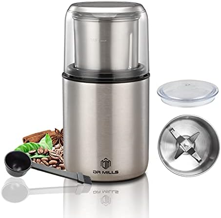 DR MILLS DM-7452 Electric Coffee Grinder,Spice Grinder Electric and Chopper,Detachable Cup, Diswash Free, Blade & Cup Made with SUS304 Stainless Steel by DRMILLS