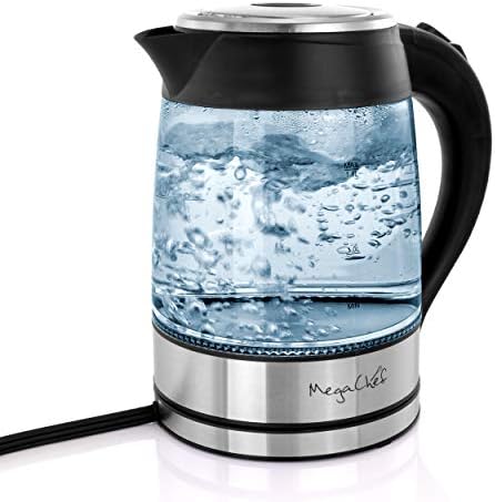 MegaChef 1.8Lt Stainless Steel body and Glass Electric Tea Kettle by Megachef