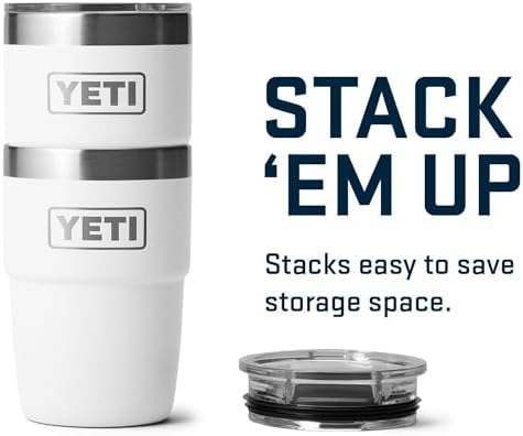 YETI Rambler 8 oz Insulated Coffee Mug with Lid - Stackable Double-Wall Vacuum Insulated Coffee Cup - DuraSip Ceramic Lining - Barista-Friendly Design - Stainless Steel - Dishwasher Safe - Image 4