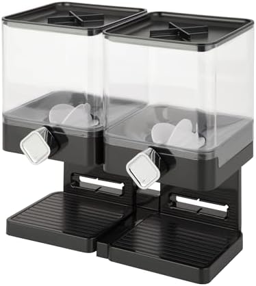 Honey-Can-Do Zevro Compact Dry Food Dispenser, Dual Control, Black/Chrome - Image 3