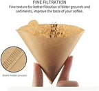 Wood Pulp 02 Cone Filter Pour Over 2-4 Cups Natural Drip Coffee Paper Filters Makers Accessories - Image 3