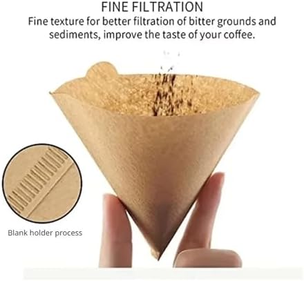 Wood Pulp 02 Cone Filter Pour Over 2-4 Cups Natural Drip Coffee Paper Filters Makers Accessories - Image 3