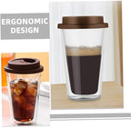 HEALLILY Double Wall Glass Coffee Cup with Silicone Lid 350ml - Image 3