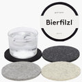 Graf Lantz - Bierfilzl Merino Wool Round Coasters Set of 4 - Noir (4" Circles) - Absorbs 30% of Weight - German Wool - Heat Resistant, Sustainable, & Reusable - Home Decor & Coffee Table Decor by GrafLantz