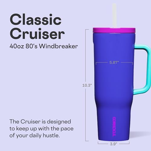 Corkcicle Cruiser Tumbler with Handle & Straw, 40 oz, Windbreaker - Image 2