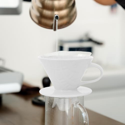 MAGICLULU Ceramic Coffee Filter Cup Handmade White Manual Coffee Maker - Image 6