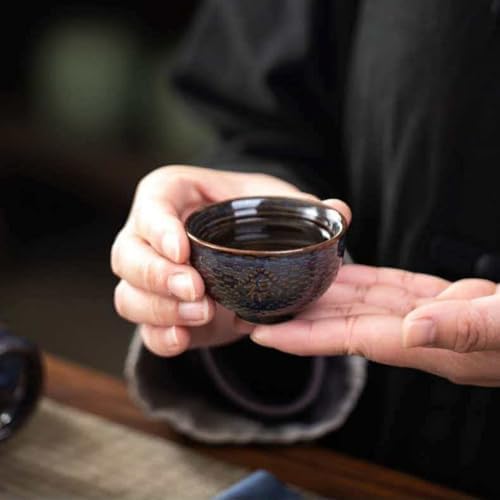 Chinese Gongfu Tea Set - Ceramic Teapot with Infuser, 6Cups, Semi Automatic Design for Loose Leaf Tea - Image 6