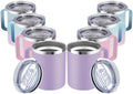 MEWAY 12oz Coffee Mug With Handle 8 Pack Bulk,Stainless Steel Insulated Travel Tumblers With Sliding Lid,Double Wall Vacuum Camping Cup for Hot & Cold Drinks Tea (Bubble Gum&Blue Waves,Set of 8) by MEWAY