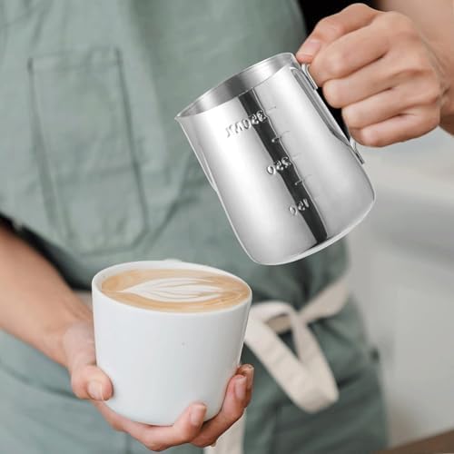 350ml Milk Frothing Pitcher,Stainless Steel Cup, Steaming Espresso Coffee Latte Frother Barista Tools Creamy Foam - Image 7