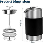 Mini French Press Coffee Maker 12oz Insulated French Press with Pouch - Image 4