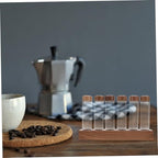 Coffee Bean Storage Tubes Stand with Wooden Base and Glass - Image 6