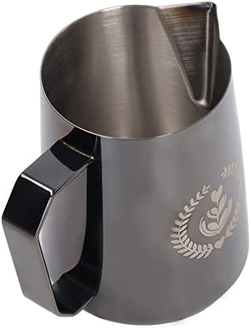 Milk Frother Cup,Frothing Jug Pitcher 600ml Food Grade Stainless Steel Milk Frother Cup Eagle Spout Milk Frothing Jug Silver For cappuccino kettle coffee pot latte coffee cup creamer cups(Black A) - Image 6