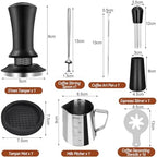 22 PCS Espresso Accessories, 51mm Coffee Espresso Tamper Set, with Espresso Tamper, WDT Tool, Coffee Stirrer, Frothing Pitcher, Latte Art Pen, Tamper Mat, Coffee Stencils for Espresso Machine - Image 6