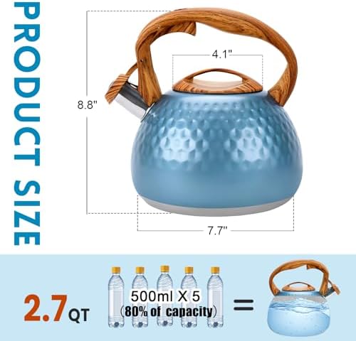 GGC Whistling Tea Kettle for Stove Top, 3.2QT/3L Stainless Steel Tea Kettle - Image 3