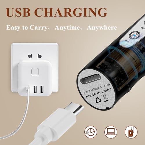 Rechargeable Milk Frother Handheld with Stand, Electric Foam Maker Coffee Frother Wand, Detachable With 3 Stainless Whisks, Drink Mixer for Lattes, Cappuccino, Matcha, Egg, Black - Image 4