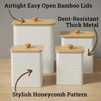 Kitchen Canisters for Countertop Set of 4 w/Airtight Easy Open Bamboo Lids - Image 2