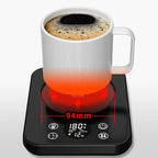 36W Electric Cup Warmer, Smart Display Electric Coffee Mug Warmer with 9 Temperature Settings, 12H Timer Auto Shut Off, for Desk, Office, Home, Water Milk Heater (1) - Image 3