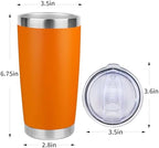 20oz Stainless Steel Tumbler Bulk with Lid, Travel Mug - Double Wall Vacuum Powder Coated Cup - Orange, 12 Pack - Image 4