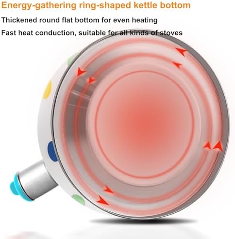 Whistling Tea Kettle for Stove Top, Tea Pot Stovetop with 3-Layers Durable Bases, Loud Whistle Teapot for Boiling Water Coffee or Milk - Image 5