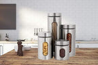 PENGKE Canisters Set,4 Piece Silver Stainless Steel Canister Set with Glass Windows,Perfect for Kitchen Canning Cereal,Pasta,Sugar,Beans,Spice - Image 4