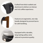 Stovetop Espresso Moka Pot Coffee Maker, Non-slip Wood Grain Handle, Cast Aluminum, Compatible with Gas, and Electric Stoves (Black, 12 cups) - Image 4