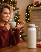 GiNT 51 Oz Stainless Steel Thermal Coffee Carafe, Double Walled Vacuum Insulated Flask, 12 Hour Heat Retention, 1.5 Liter Tea, Water, and Coffee Dispenser (Upgraded version White) - Image 2