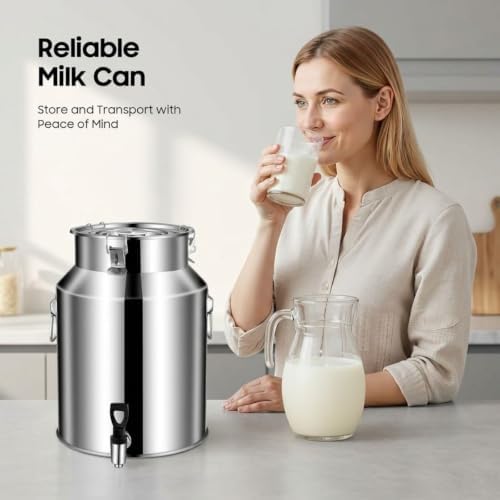 Stainless Steel Milk Can Milk Bucket, Wine Pail Bucket with Spigot - Image 2