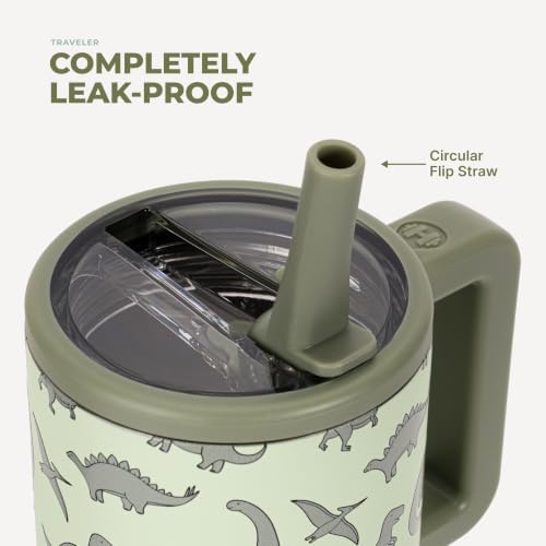 HydroJug Traveler 20oz Kids Insulated Tumbler with Handle, Dinosaur - Image 4