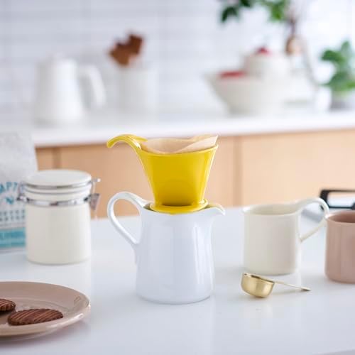 ZERO JAPAN - Bee House Pour Over Coffee Dripper - Ceramic Coffee Maker with Elegant Peek Hole, Drip Cone Brewer Coffee Gift, Brewing Accessories - Yellow Pepper, Standard Size - Image 2