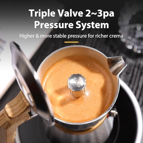 Bincoo 2-Cup Triple Valve Moka Pot,316 Stainless Steel Stovetop Espresso Maker,2–3.0 Pa High Pressure,Rich Crema Moka Pot,Compatible with Electric & Gas Stoves - Image 3