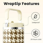 Fjbottle WrapSip 40 oz Insulated Tumbler with Flip Straw and Handle - Image 2