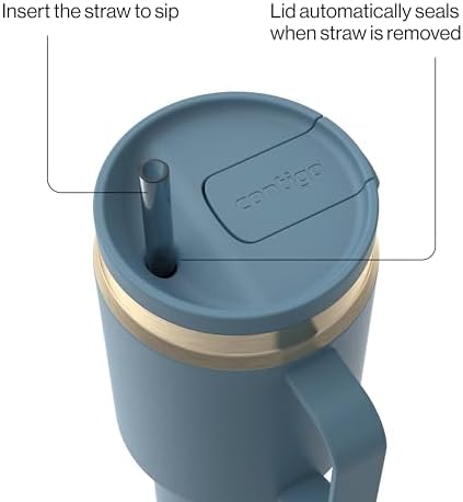 Contigo SnapSeal 30 oz Stainless Steel Vacuum-Insulated Tumbler with Handle & Reusable Straw, Leakproof AutoClose Lid, Cup Holder Friendly, BPA-Free & Lead-Free, Dishwasher Safe - Image 3