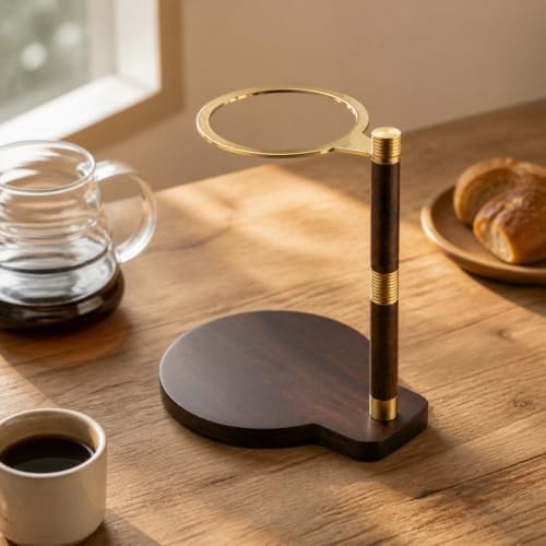 Wooden Pour-over Coffee Stand Wooden Tea Stand Minimalist for Kitchen Counter, Café Corner - Image 3
