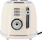1.8 Quart Electric Tea Kettle and 2 Slice Toaster Combo, Matte Cream, Retro Kitchen Appliance Set with Adjustable Browning and Water Temperature Gauge - Image 5