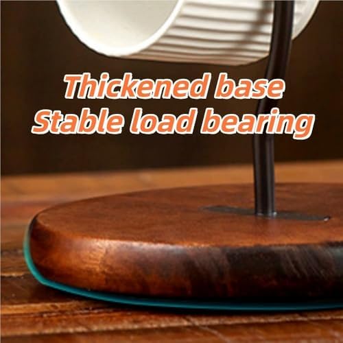Cup Holder, Countertop Mug Tree, Coffee Cup Organizer, Cup Rack with 4 Hooks, Wooden Base Mug Stand for Living Room, Cafe, Bar - Image 5
