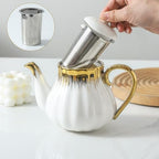 LETAOTAO Ceramic Tea Pot with Removable Stainless Steel Infuser, 30oz - Image 3