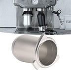 Practical Coffee Powder Cup, 54mm Aluminum Alloy Dosing Cup, Anti Flying Coffee Bean Dosing Cup for Milk Tea Shop Home (Silver) - Image 4