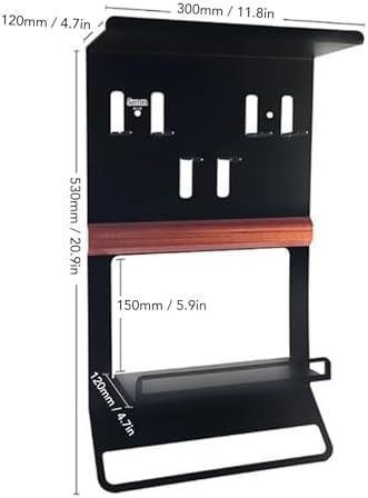Coffee Portafilter Holder Rack, Iron & Composite Wood Organizer with Multi Slot Hook Space Saving Neat Tool Arrangement for Barista Coffee Station Shop Portafilter Holder - Image 5