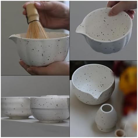 Ceramic Matcha Tea Set Handmade Bowl Bamboo Whisk Spoon Holder Accessories Ceremony Gift(Set C-5PCS) - Image 4