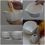 Ceramic Matcha Tea Set Handmade Bowl Bamboo Whisk Spoon Holder Accessories Ceremony Gift(Set C-5PCS) - Image 4