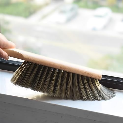 Soft Bench Brush Wooden Handle for Shop Counter Sofa 14" (2pcs Gray) - Image 2