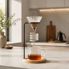 Coffee Dripper Stand Pour Over Holder with Wood Metal Construction Easy Setup Suitable for Home, Wood Color - Image 6
