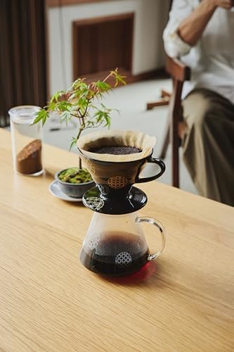 HARIO Ceramic Dripper 02 Shippou Black Made in Japan (Traditional Japanese “Shippo” pattern) - Image 6