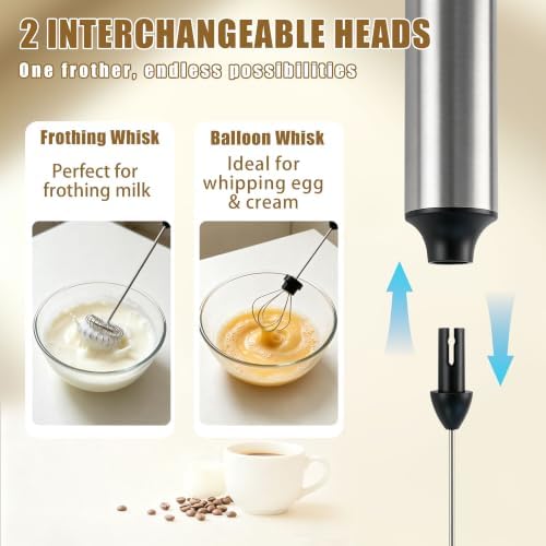 Rechargeable Milk Frother Handheld,Coffee Frother Drink Mixer wand - Image 3
