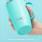 Swig Life 18oz Insulated Travel Mug with Handle & Lid, Flora Azul - Image 5